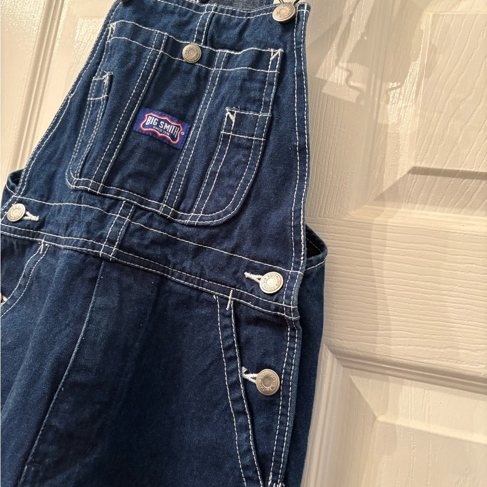 Kids Big Smith Dark Denim Overalls, size 8 - Picture 2 of 5